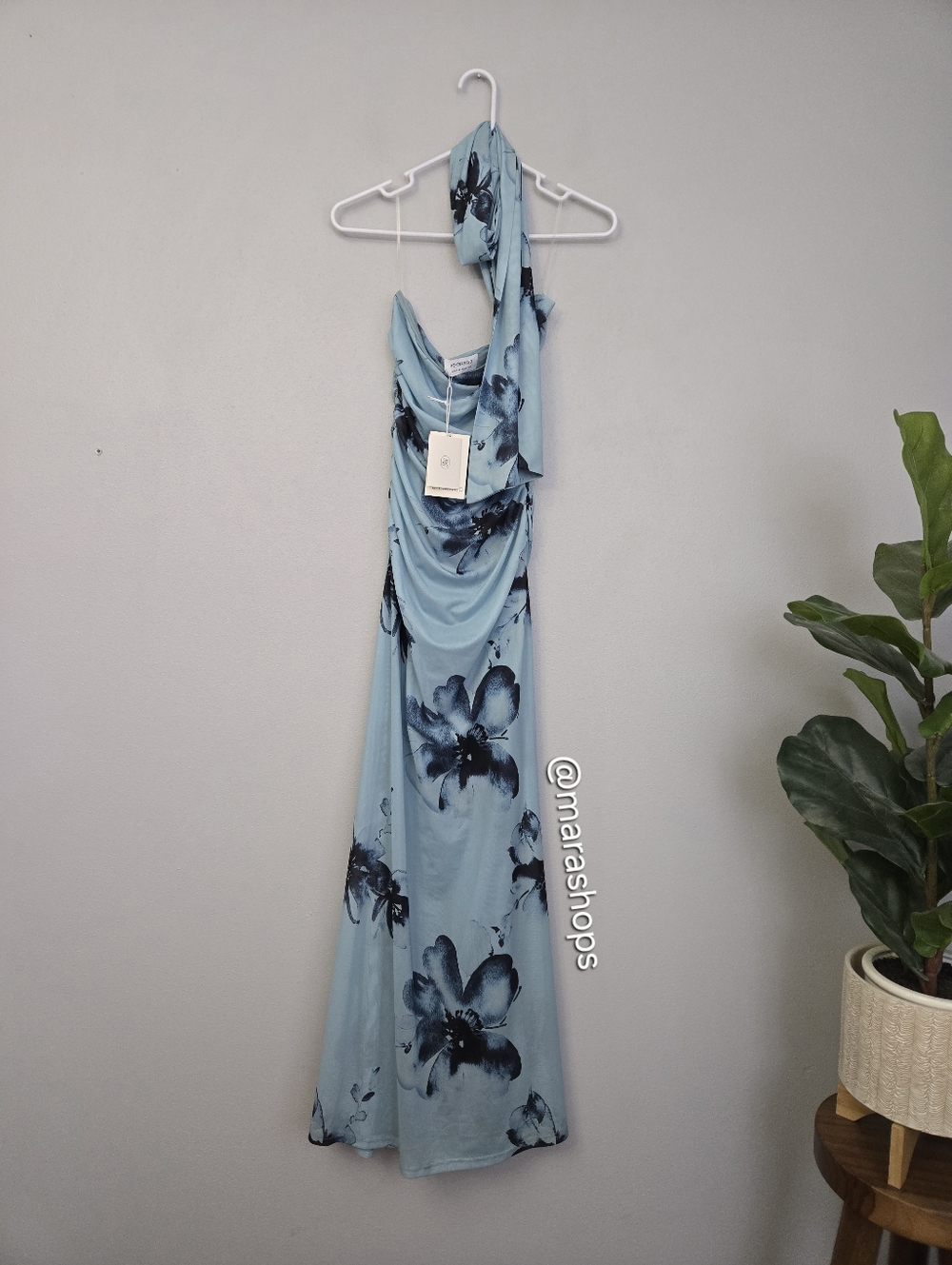 PepperMayo Songbird Maxi Dress Blue Black Floral - Picture 3 of 7